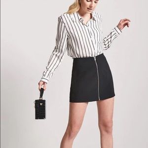 Forever 21 Black Zip Up Mini Skirt